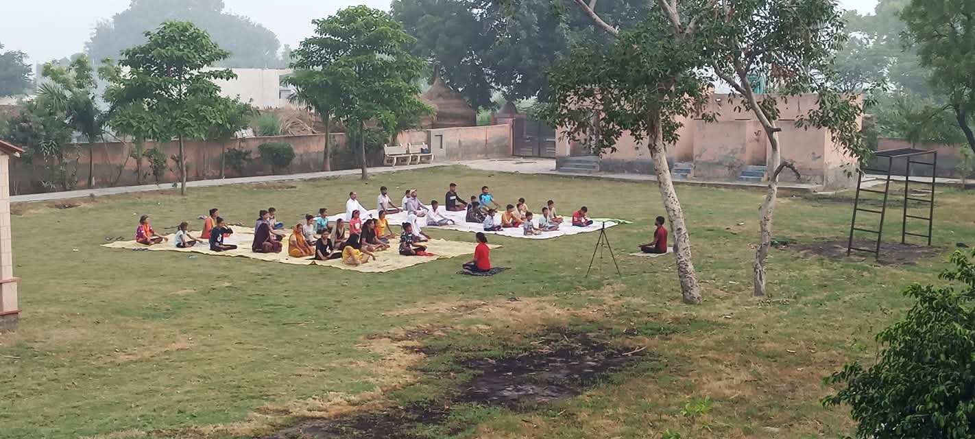 Kaivalya Foundation camp — Open-Ground Meditation: Guided pranayama at sunrise